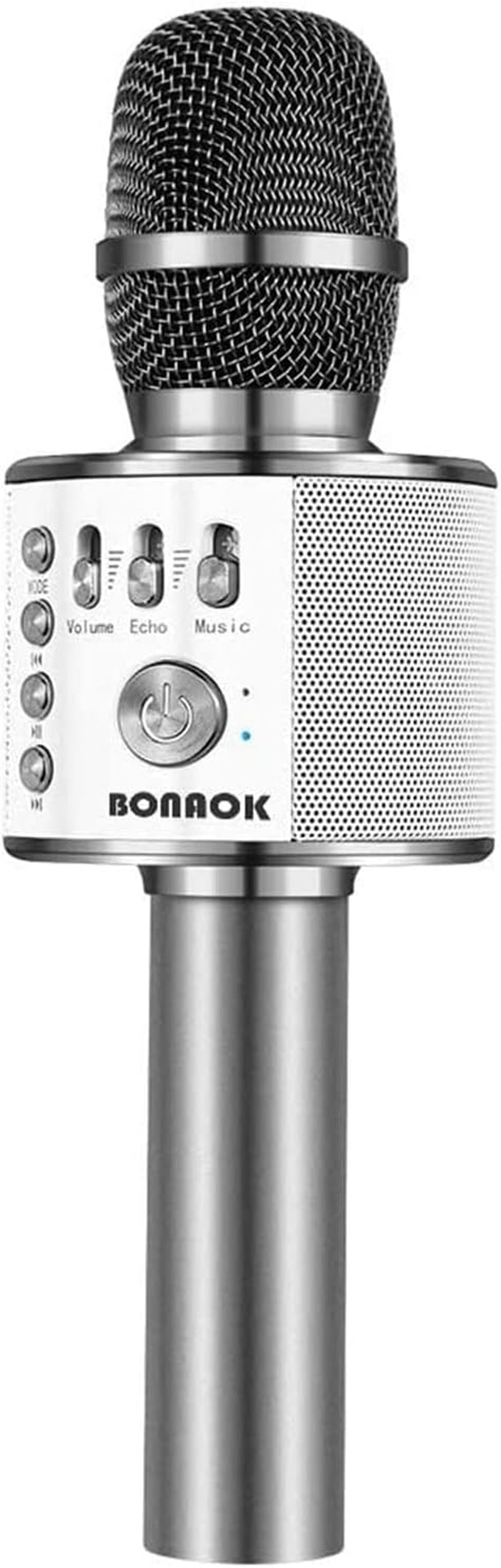 Wireless Bluetooth Karaoke Microphone,3-In-1 Portable Handheld Karaoke Mic Speaker Machine Home Party Birthday for All Smartphones Q37 (Space Gray)