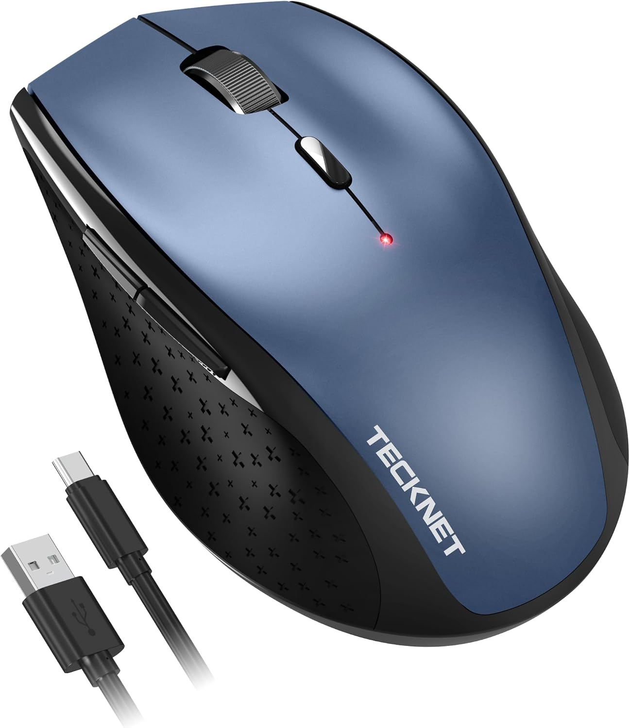 PRO Rechargeable Wireless Mouse, 2.4Ghz Computer Mouse, Blue | 800Mah Rechargeable Battery,6400 DPI,6 Adjustable Levels, Silent Click,6 Efficient Buttons,For Laptop/Pc/Computer