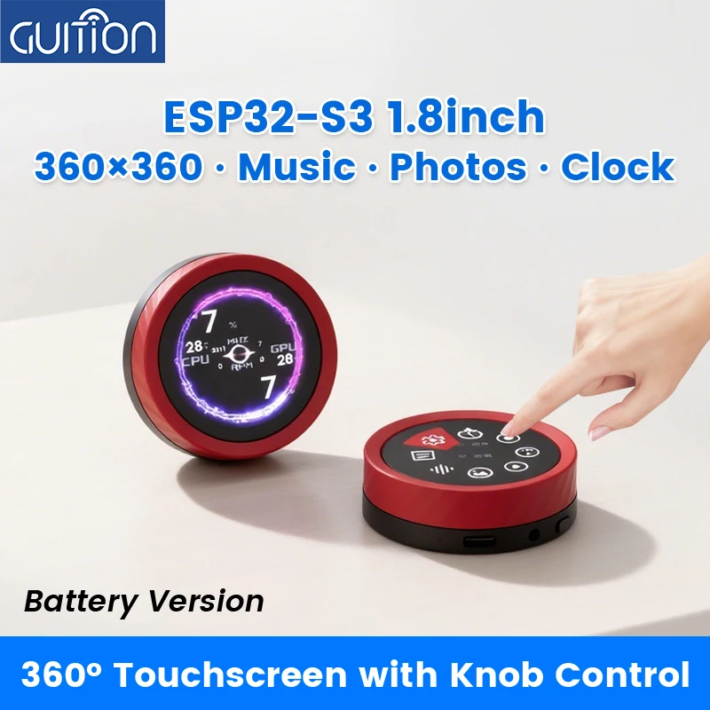 Upgrade Your Desktop! DIY Programmable Secondary Screen with Knob - 1.85" ESP32-S3 Display for PC Volume Control, System Stats