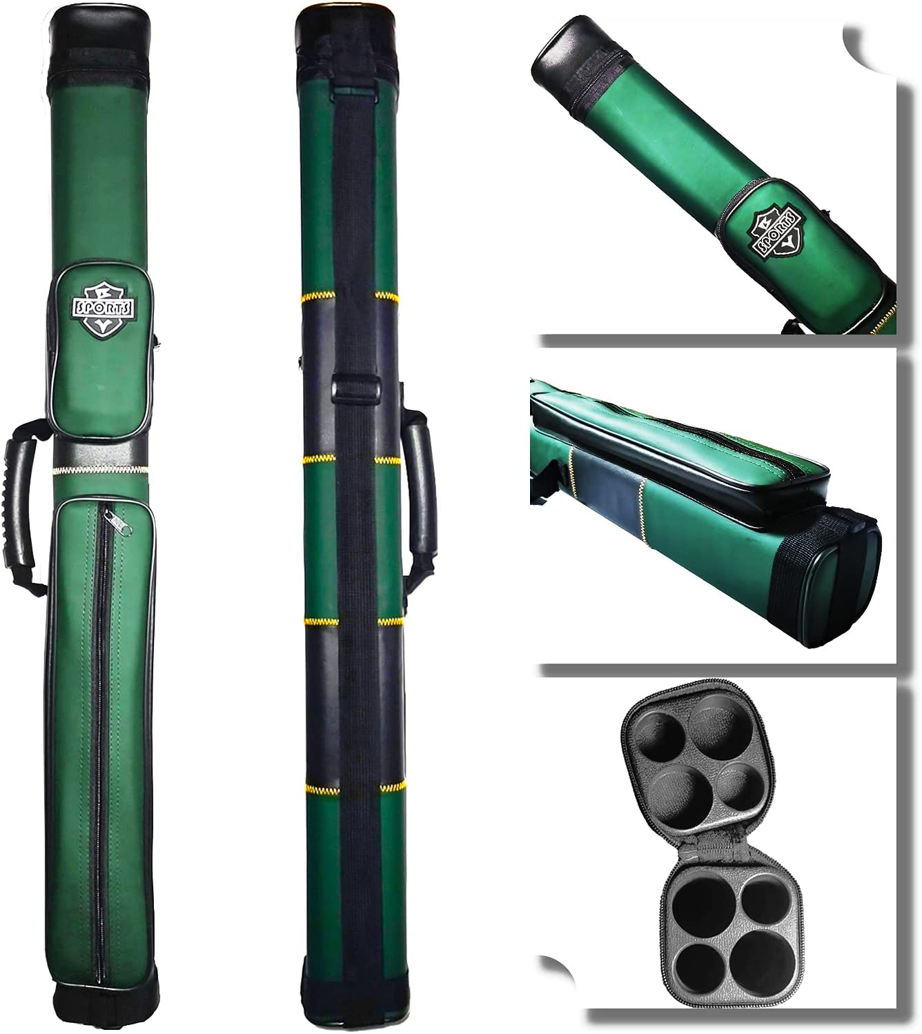 BY SPORTS 2x2 Hard cue case Square Pool Cue Billiard Stick Carrying Case - Picture 9 of 17