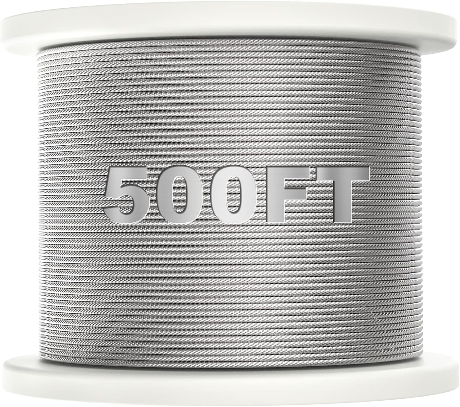 Cable de acero inoxidable T316 grado marino 1/8 pulg 500 pies 7x7 1850lb