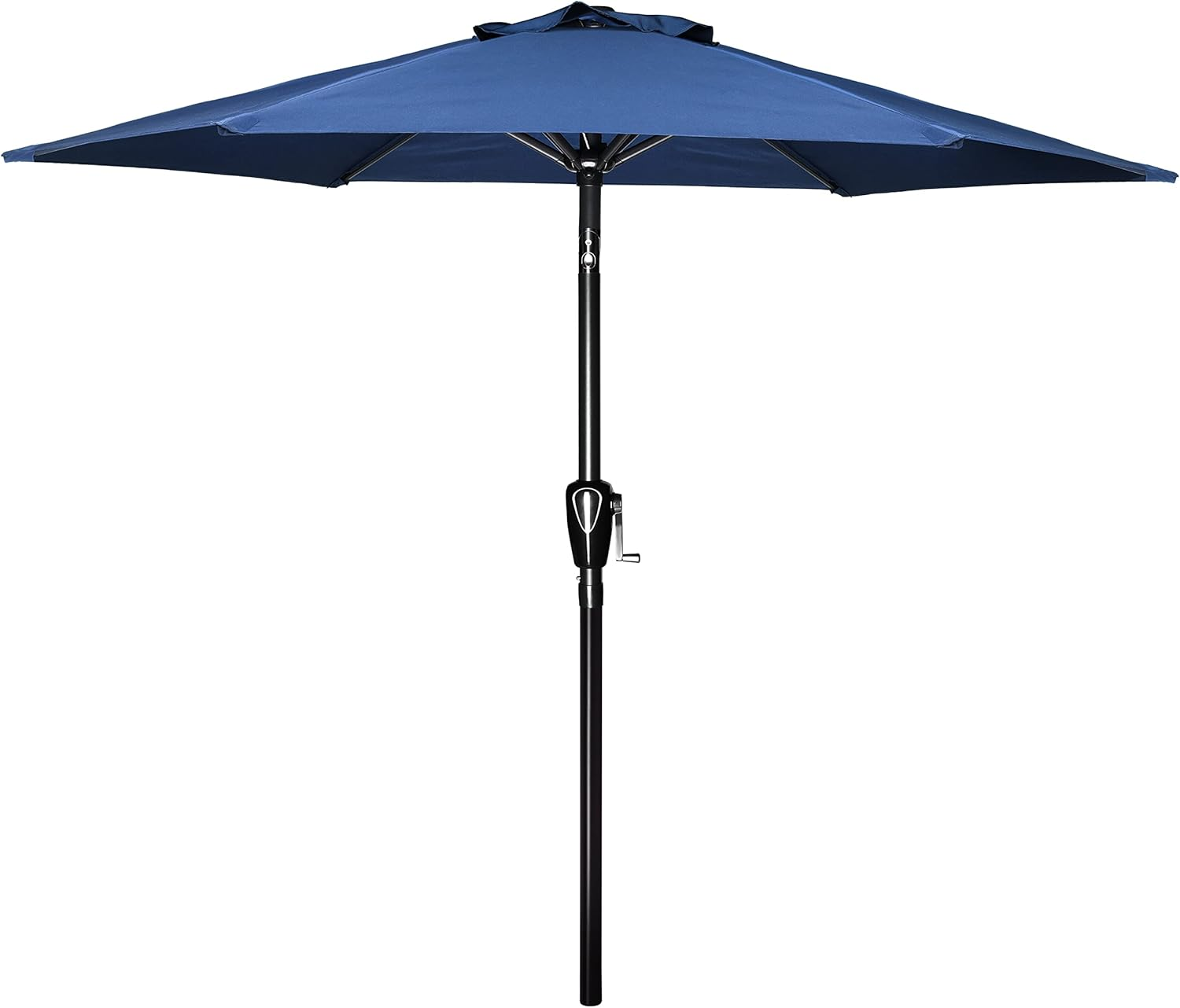Simple Deluxe 7.5Ft Patio Umbrella Outdoor Table Market Yard Umbrella with Push Button Tilt/Crank, 6 Sturdy Ribs for Garden, Deck, Backyard, Pool, Blue