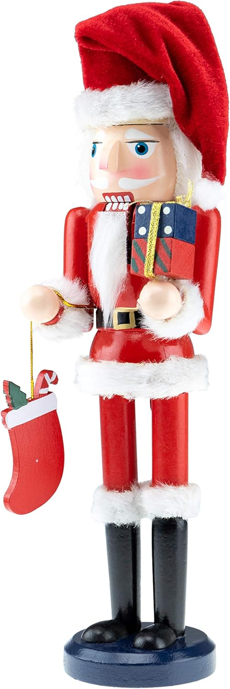 Clever Creations Classic Santa 12 Inch Traditional Wooden Nutcracker, Festive Christmas Décor for Shelves and Tables