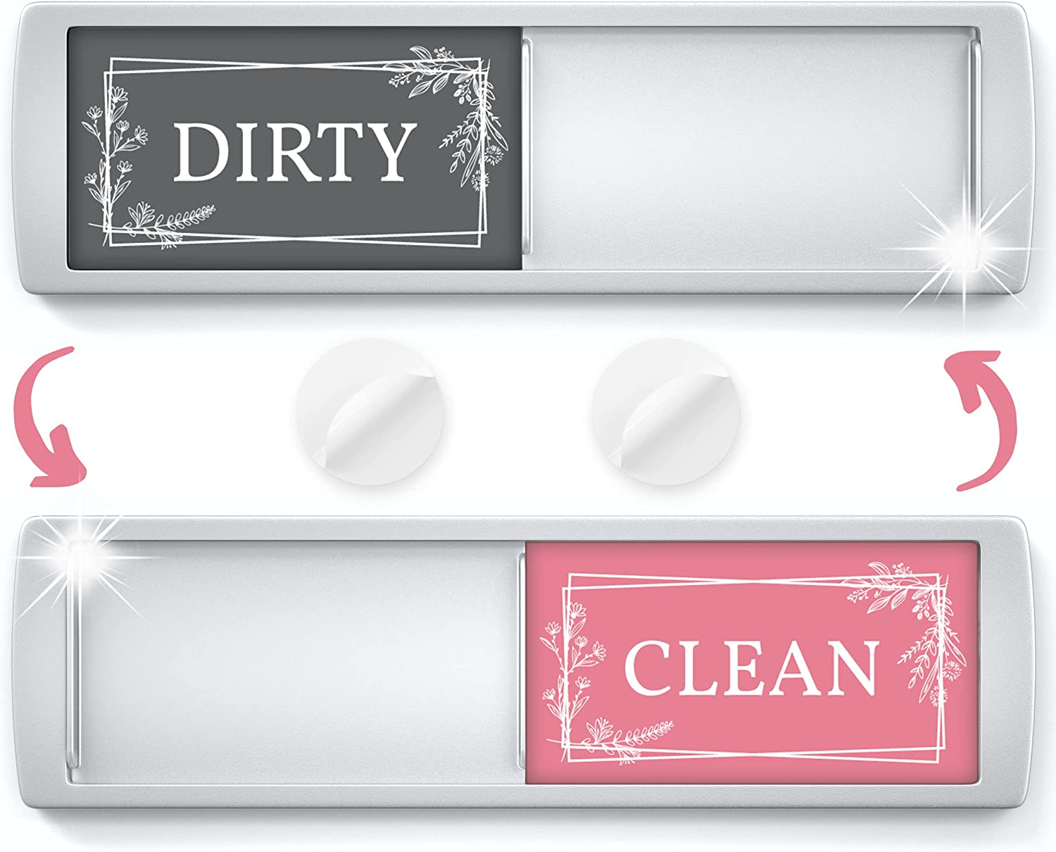 Stylish Clean Dirty Magnet Sign - 2 by 7 Inch - Ideal Clean Dirty Magnet for Dishwasher - Kitchen Organizer and Gadget - Nice Office, Home Farmhouse Decor - Dirty Clean Dishwasher Magnet