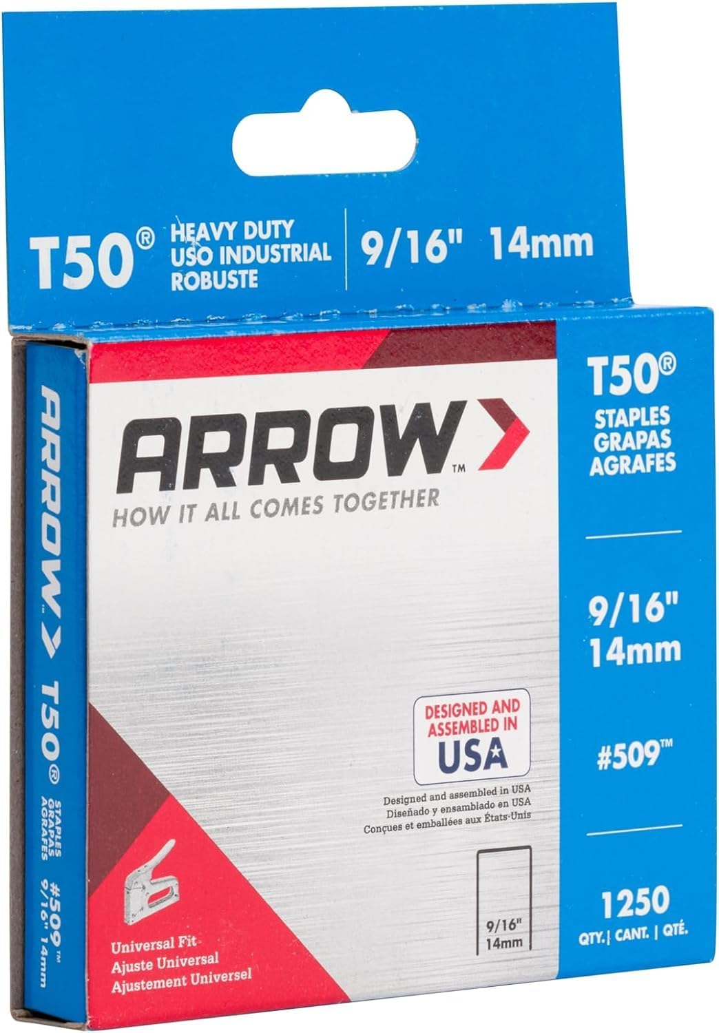 Arrow 509 Heavy Duty T50 Staples 5000-Pieces, 9/16-Inch Length - Picture 8 of 14