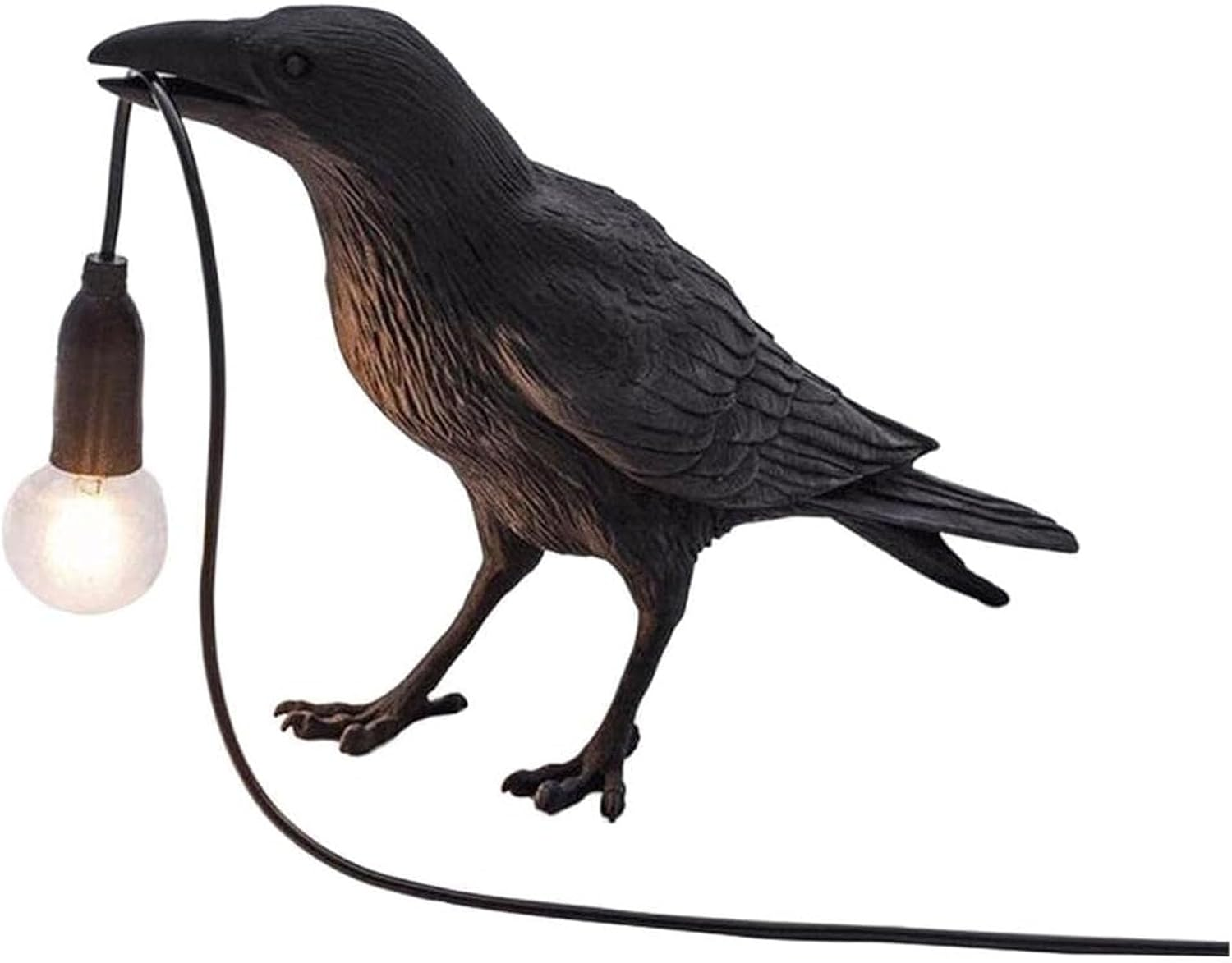 Gothic Raven Table Lamp with E14 Base - Lifelike Crow Bird Desk Light for Bed...