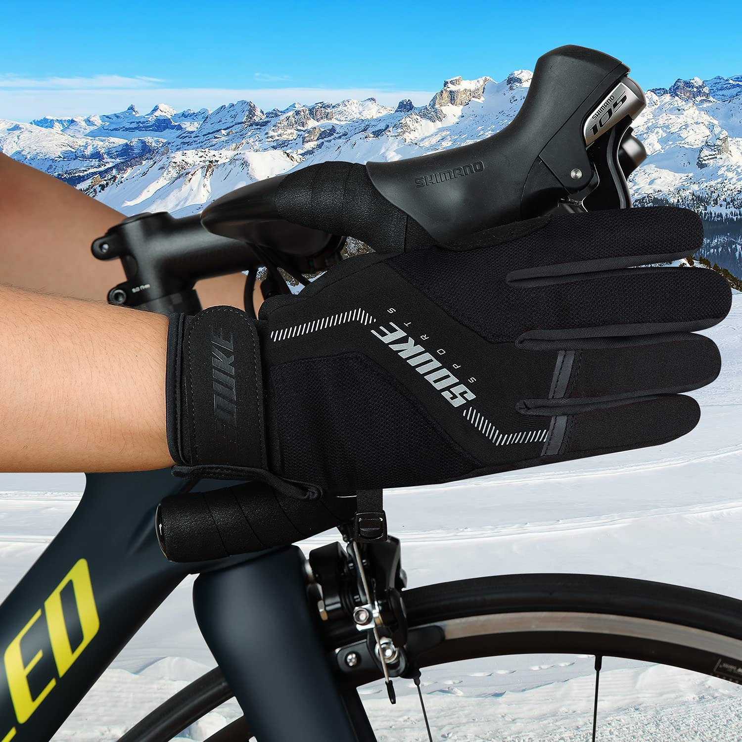 SOUKE Winter Cycling Gloves Men Women Thermal Touch Screen Padded Bike Gloves... - Picture 8 of 14