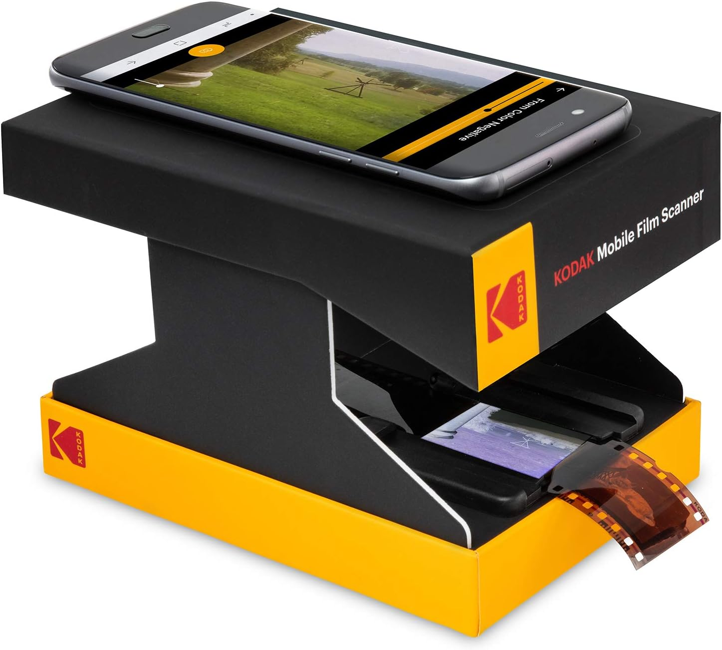 Mobile Film Scanner - Scan & save Old 35Mm Films & Slides W/Your Smartphone Camera - Portable, Collapsible Scanner W/Built-In LED Light & Free Mobile App for Scanning, Editing & Sharing Photos | Scan and View Old 35Mm Color and B&W Negatives and Slides; LED Backlit; Android Compatible; Verify Iphone Compatibility First