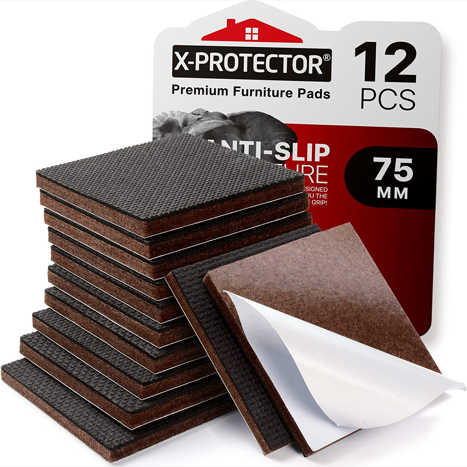 Non-Slip Furniture Pads X-PROTECTOR 48 PCS – 32 Round 25 mm & 16 Square 50 mm... - Picture 7 of 14