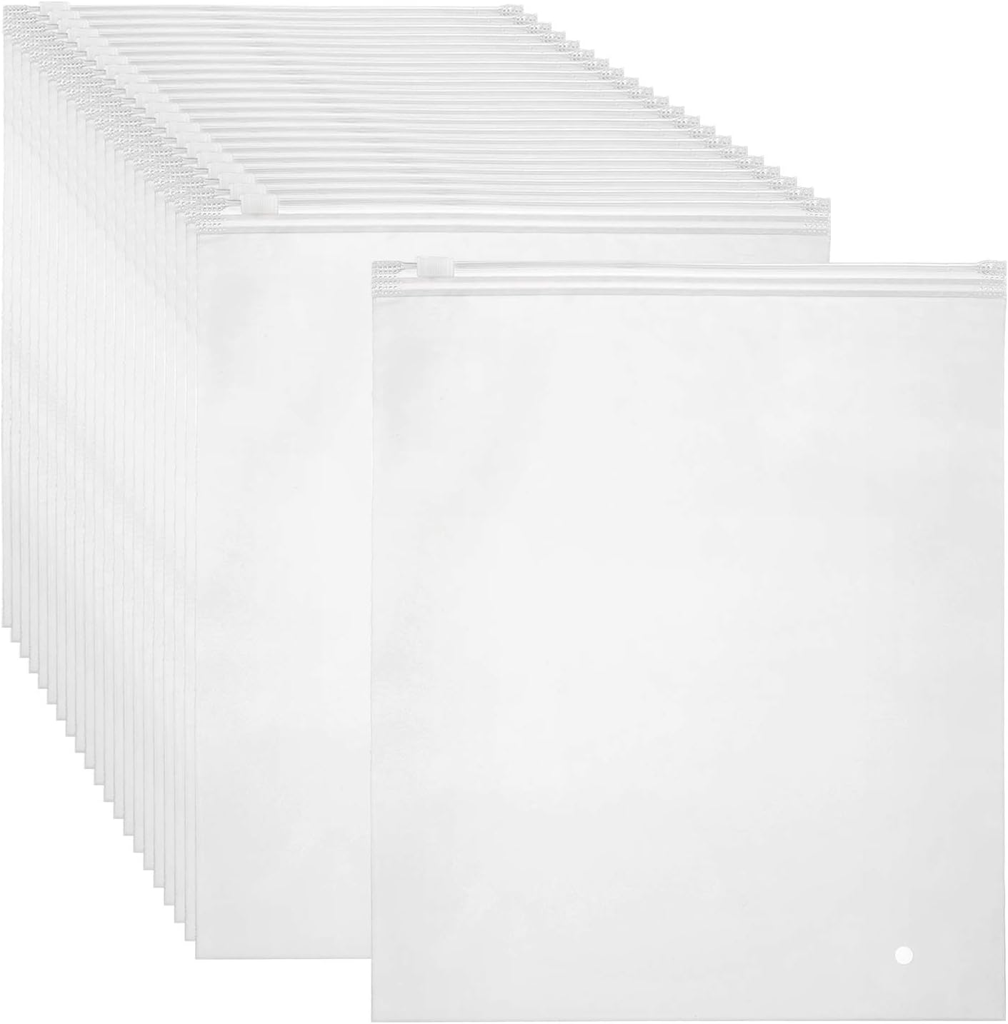 Frosted Zipper Bags for Clothes, 50Pcs 14X16 Inch Clothing Packaging Bags Mailing Bags Clear Plastic Bags for Clothes, T Shirt Bags Swimsuit Bags Poly Bags for Shipping Bags for Small Business