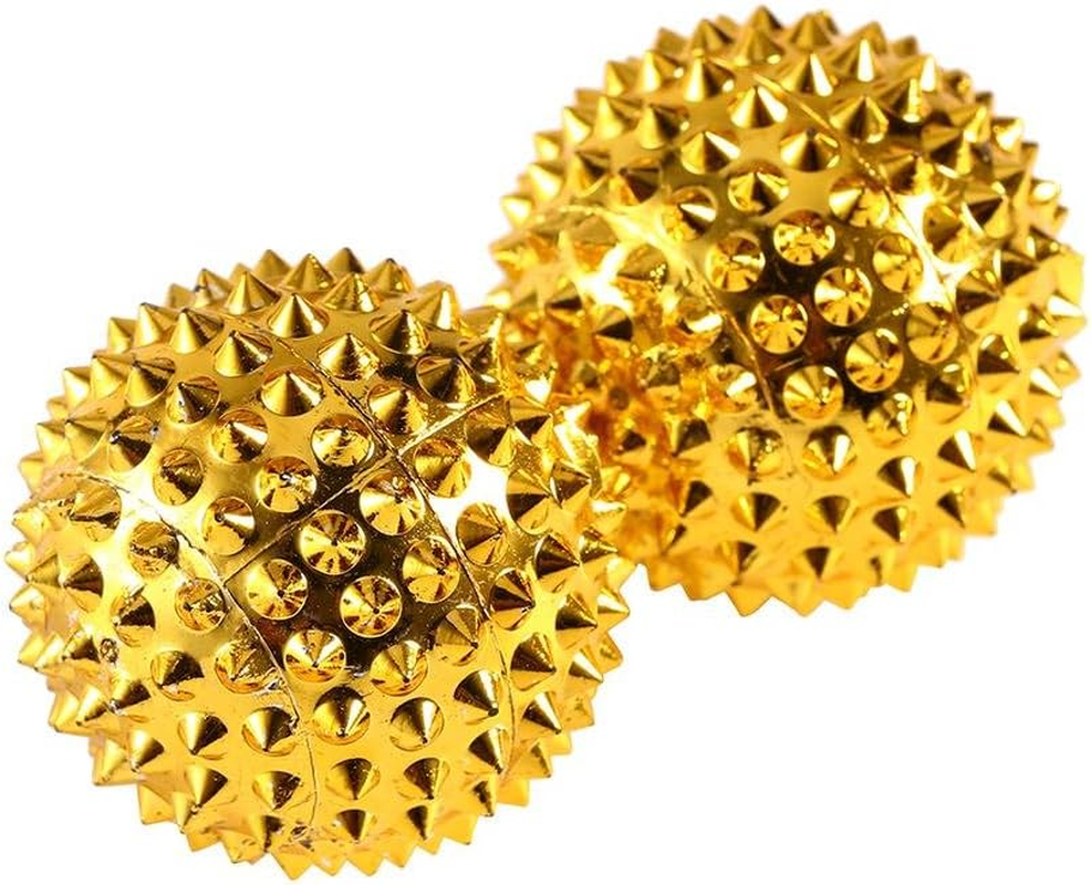 Spiky Magnetic Massage Balls, Pressing Hand Acupoints Balls, Hand Acupuncture Ball Massage Physical Body Acupressure, Manual Massage Balls Pack of 2, ABS and Magnetic Material