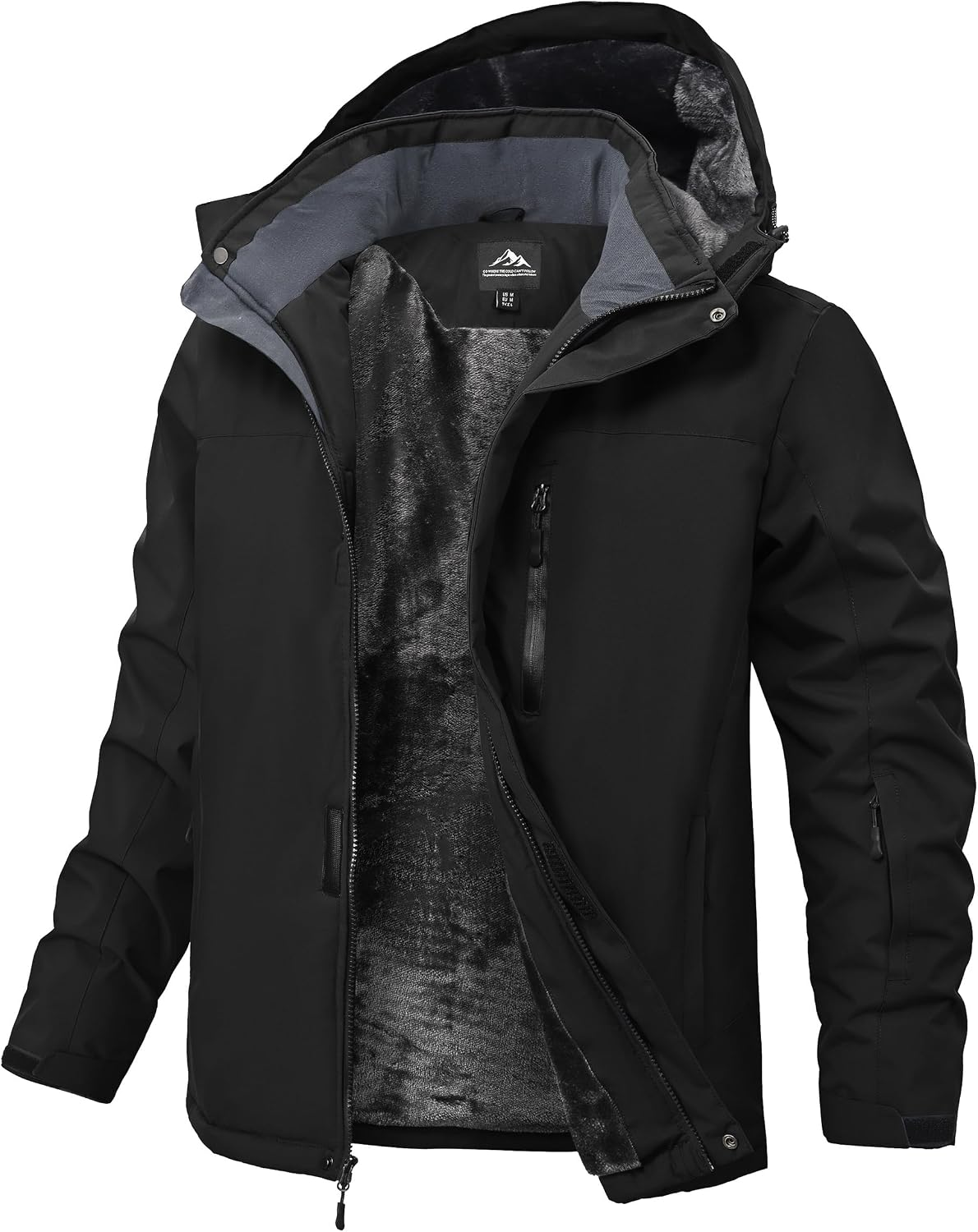 Mens Winter Snow Jacket Waterproof Ski Jackets Snowboard Hooded Coat Insulated Fleece Lined