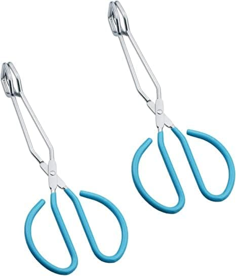 TLIOCAS Scissor Tongs Heavy Duty Stainless Steel Kitchen Tongs for Cooking Food, BBQ 10-Inch, Set of 2