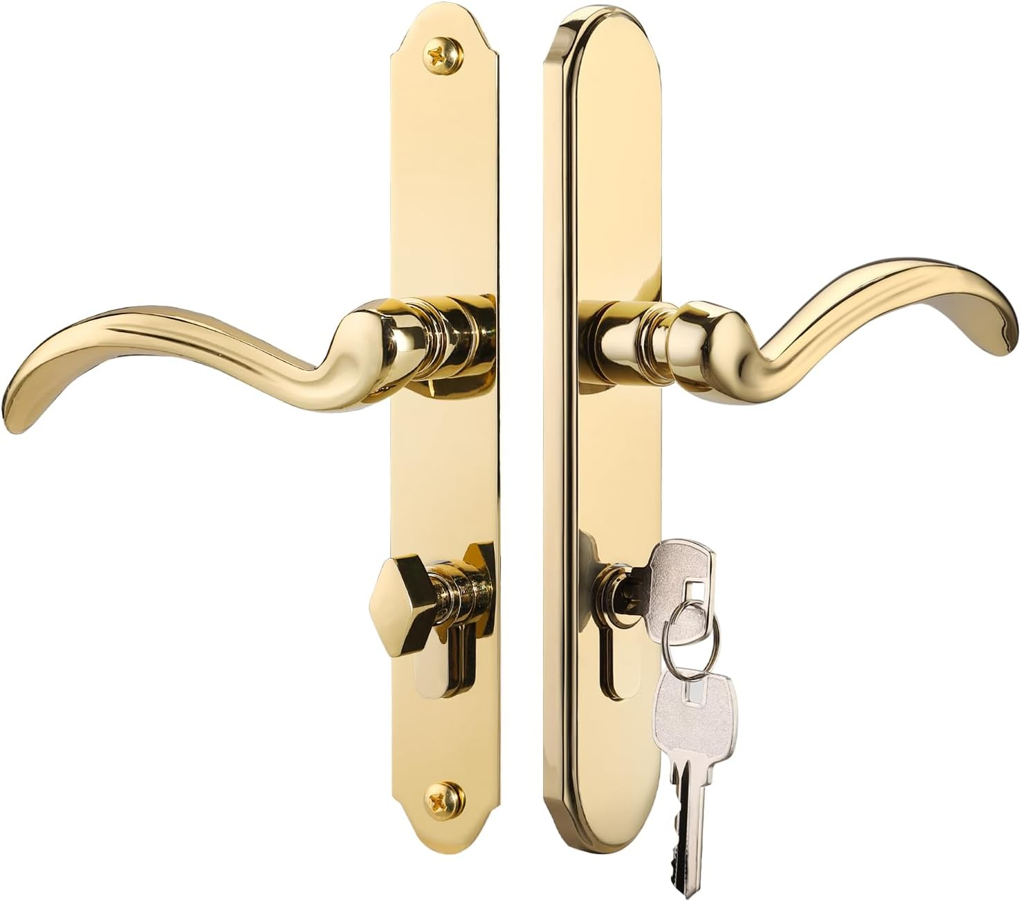 Pella Storm Door Handle Accessory Set with Key & Lock Cylinder Polished Gold NEW