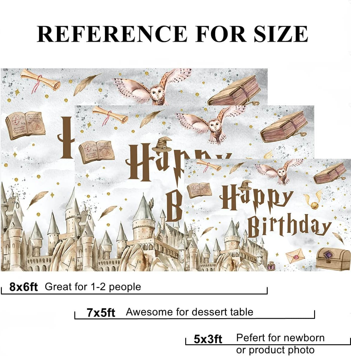 Wizard Birthday Backdrop for Boys Girls Witch Wizard Magic School Happy Birth... - Picture 5 of 13
