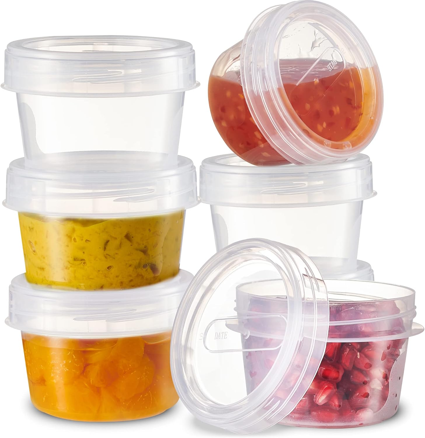 PLASTICPRO 6 Pack Twist Cap Food Storage Containers with Clear Screw on Lid- 4 