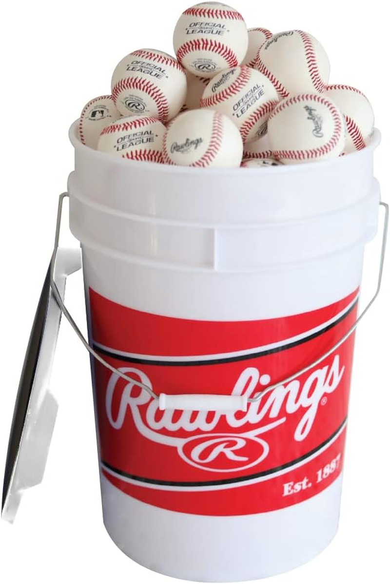Rawlings | Official League Competition Grade Youth Baseballs | High School/Youth Practice | ROLB1X | Bucket | 24 Count
