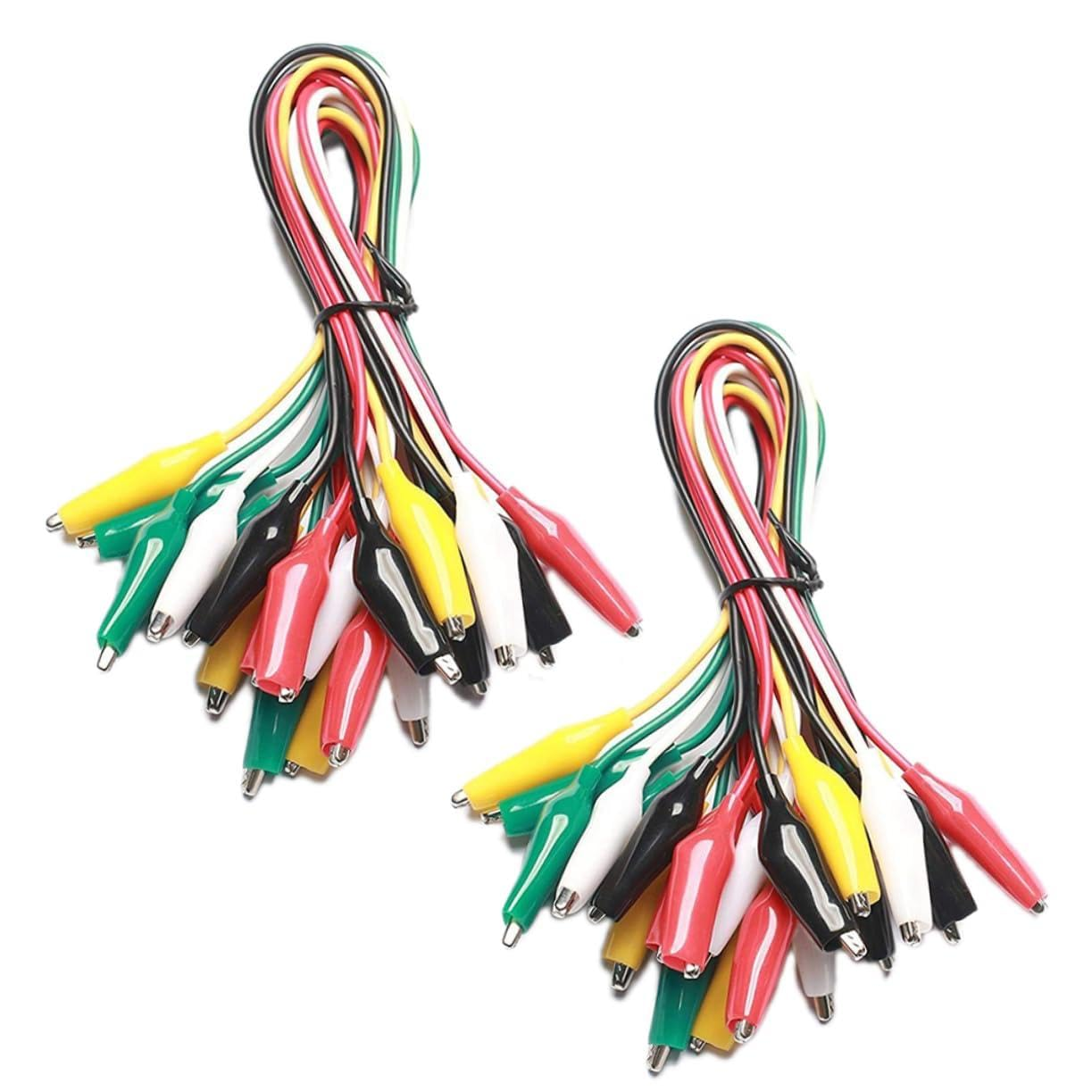 STOBAZA Test Leads Alligator Clips 20 Pcs Test Lead Set Double-Ended Jumper Wires Alligator Clips 50Cm for Low Voltage Circuits