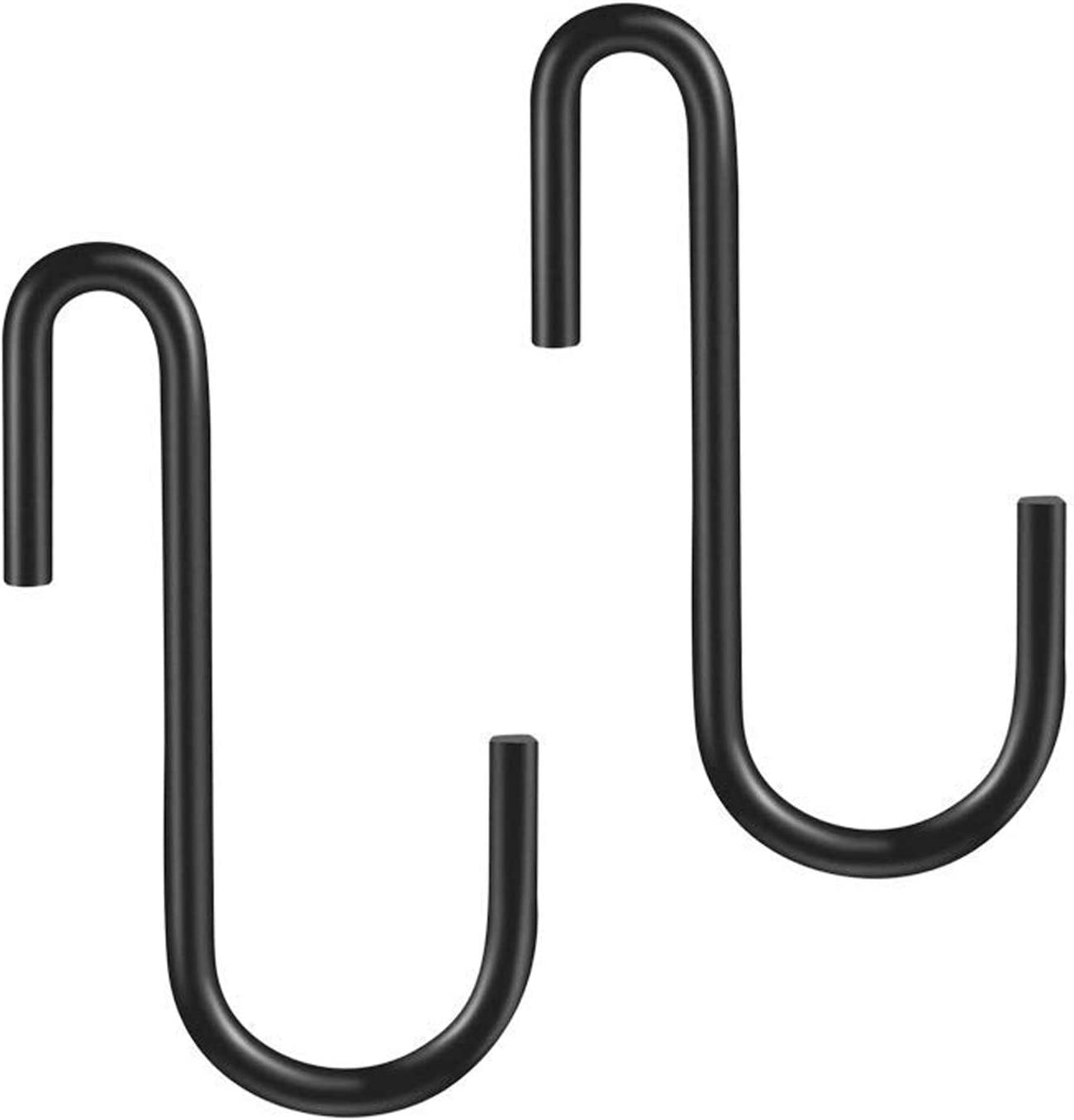Yourgift 10 Pack Heavy Duty S Hooks Black S Shaped Hooks Hanging Hangers Hooks for Kitchen, Bathroom, Bedroom and Office: Pan, Pot, Coat, Bag, Plants(10 Pack/Black/Small)