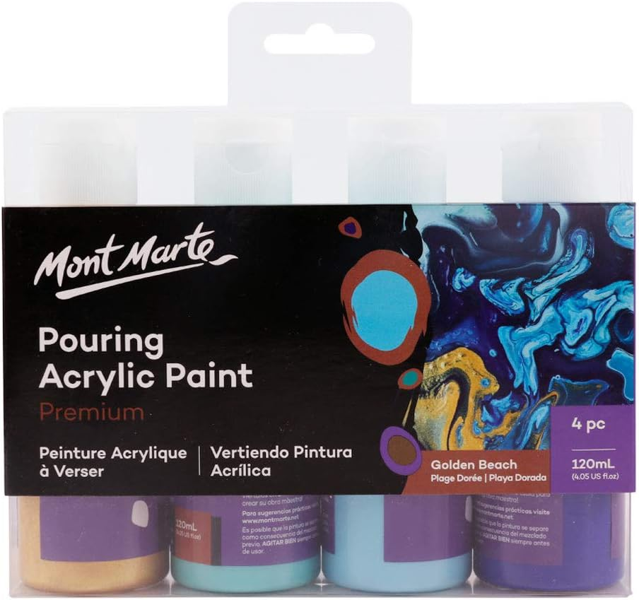 Mont Marte Pouring Acrylic Paint 4-Pieces Set, 60 ml, Ethereal - Picture 11 of 20
