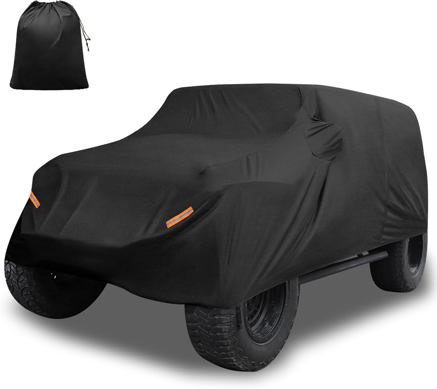 Car Cover for Jeep Wrangler JK JL 4 Door 2007-2021 Outdoor Waterproof Sun Rain Dust Wind Snow Protection w/Driver Door Zipper Black