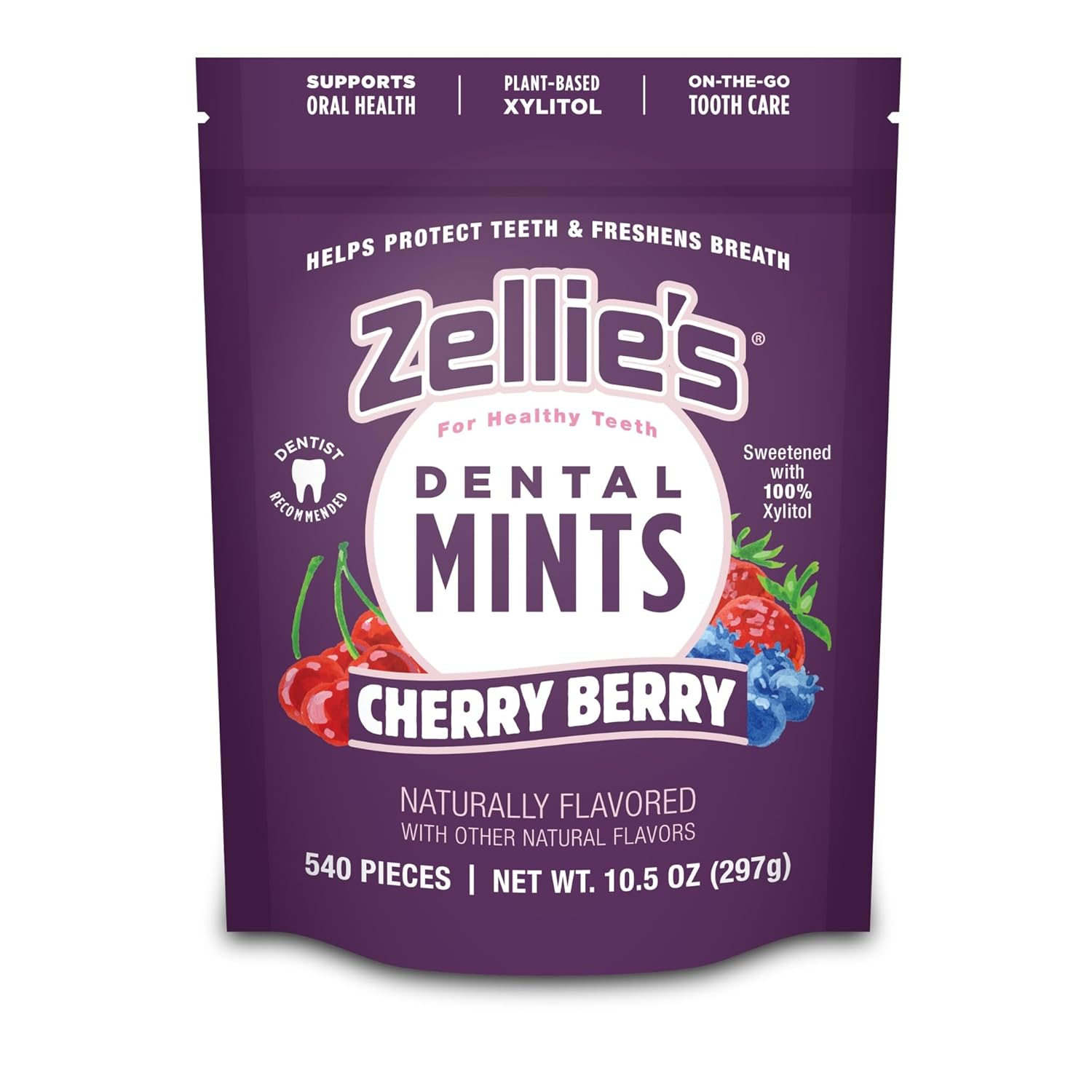 Zellie'S | 100% Xylitol Cherry Berry Breath Mints | No Aspartame, Gluten Free, Vegan & Kosher Mints (540 Count - Pack of 1)