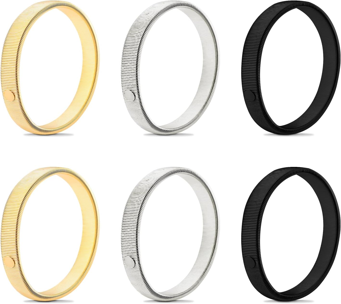 6 Pcs Sleeve Garters, Anti-Slip Elastic Shirt Sleeve Holders, Metal Armbands Sleeve Garters for Men Women, for Long Sleeve Shirts Solve Arm Cuffs Repeated Falling(3 Colors)