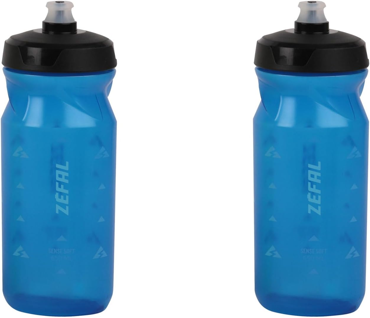 ZEFAL Pack Sense Soft 65 – 2 Trinkflaschen Fahrrad – Rennrad Trinkflasche Sport – BPA Frei Trinkflasche – Sportflasche Weich Und Geruchlos – Blau Transparent, 2 X 650 Ml