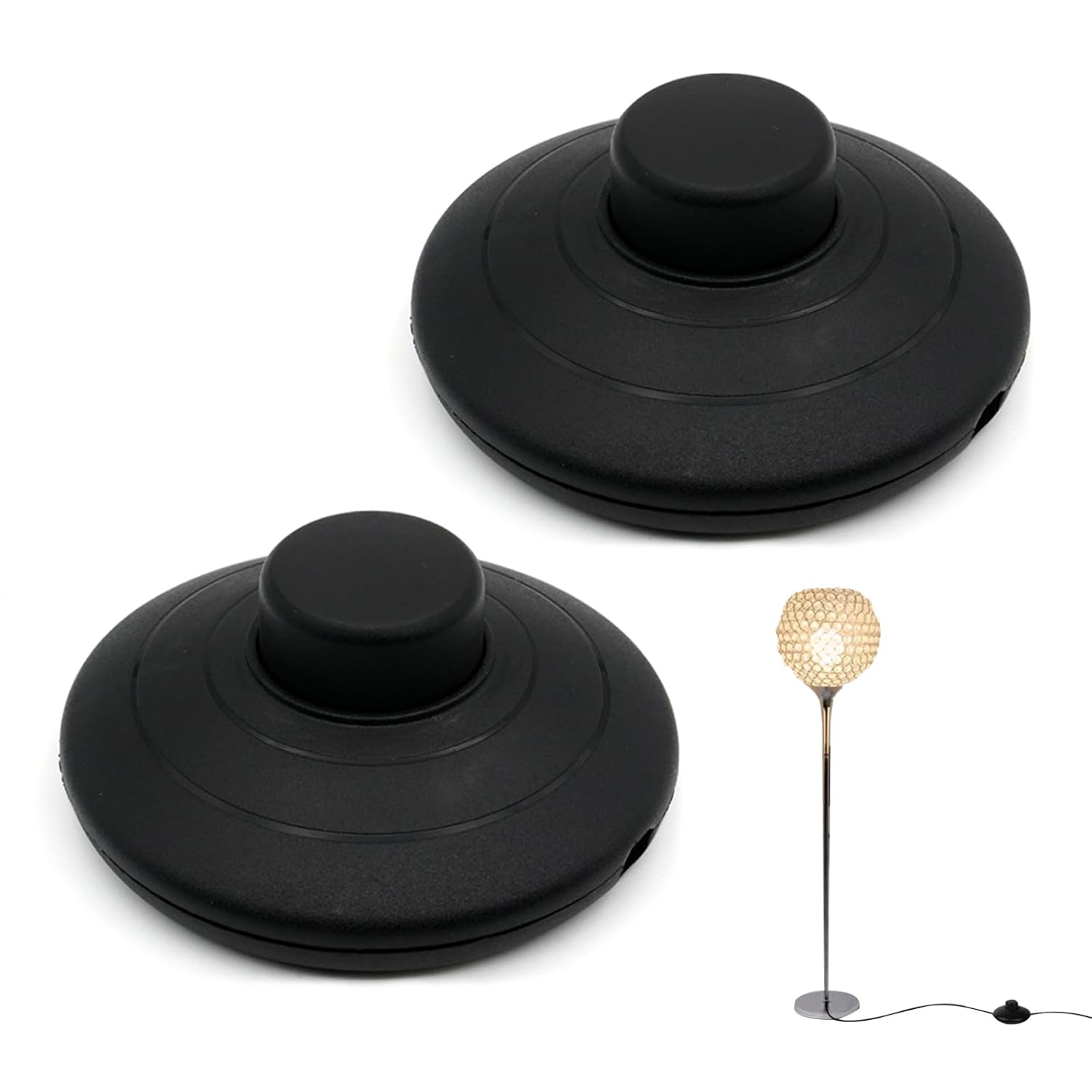 2Pcs Foot Switch for Lamp Floor Pedal Switch Replacement Step On/Off Inline Ligh