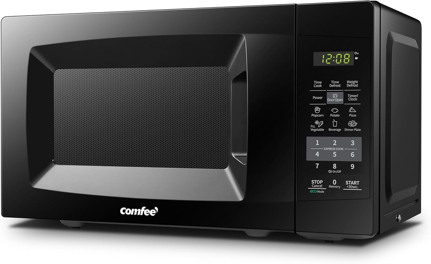 Microondas 0.7 pies cubicos de sonido on/off ECO botones un toque negro