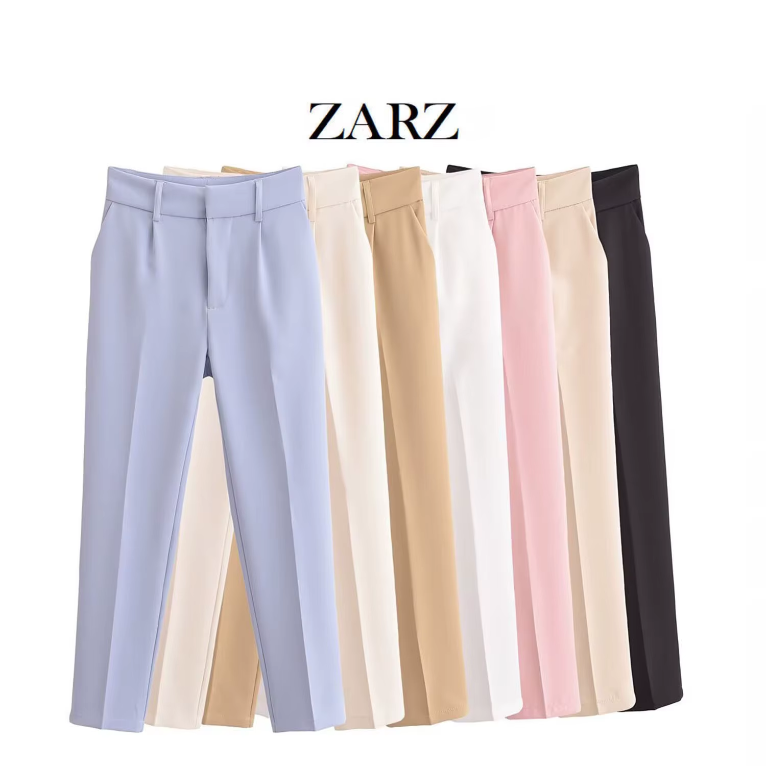 ZARZ Custom High-Waisted Women'S Suit Pants European American Style Fashionable Casual for Autumn Season Zipper Fly Closure
