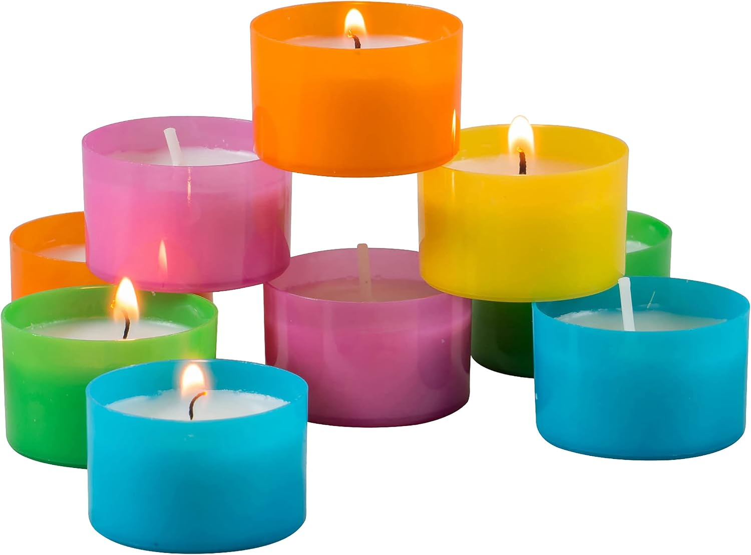 96-Pack Unscented Smokeless Tea Light Candles – Clear Cup, Long Burning 6-7 Hours, Palm Wax