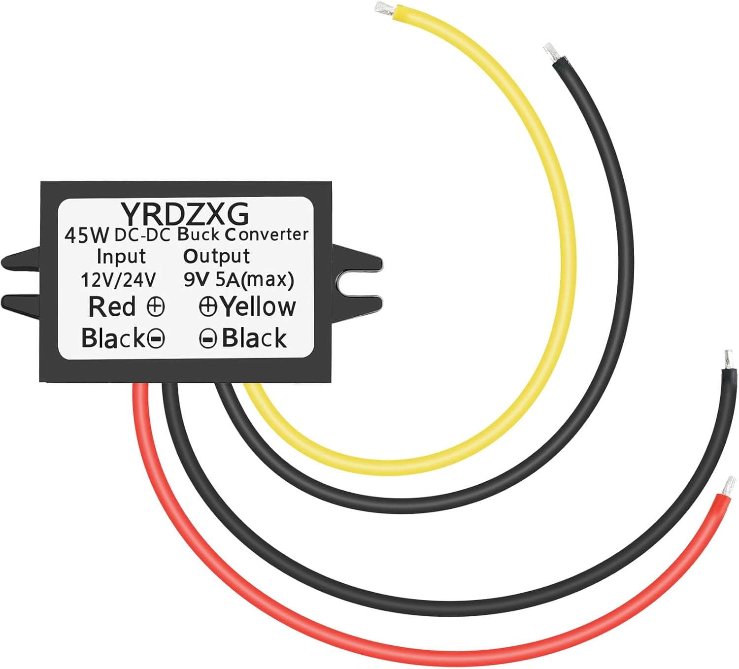 DC-DC 9V Step-Down Adapter 12V 24V to 9V 5A 45W Buck Converter Waterproof Car Mounted Step-Down Converter, Voltage Stabilizing Module