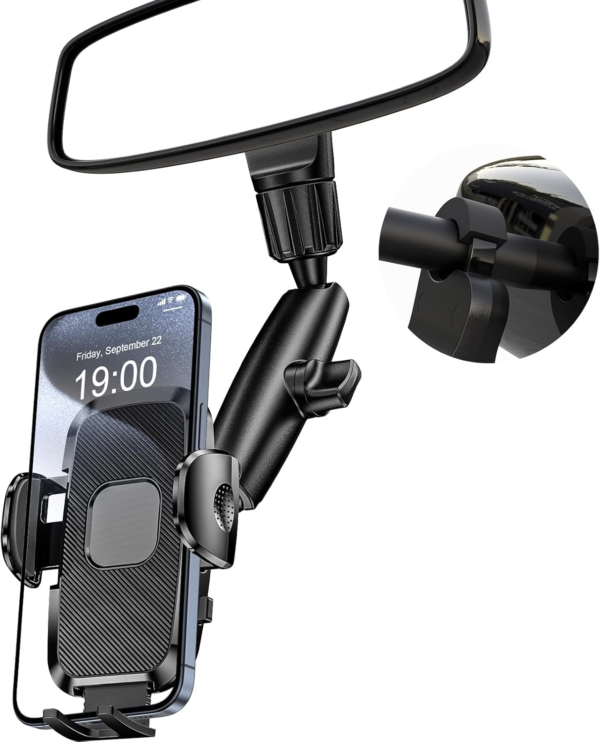 Soporte Celular Auto Retrovisor Giratorio 360 Grados Ajustable Universal Pro