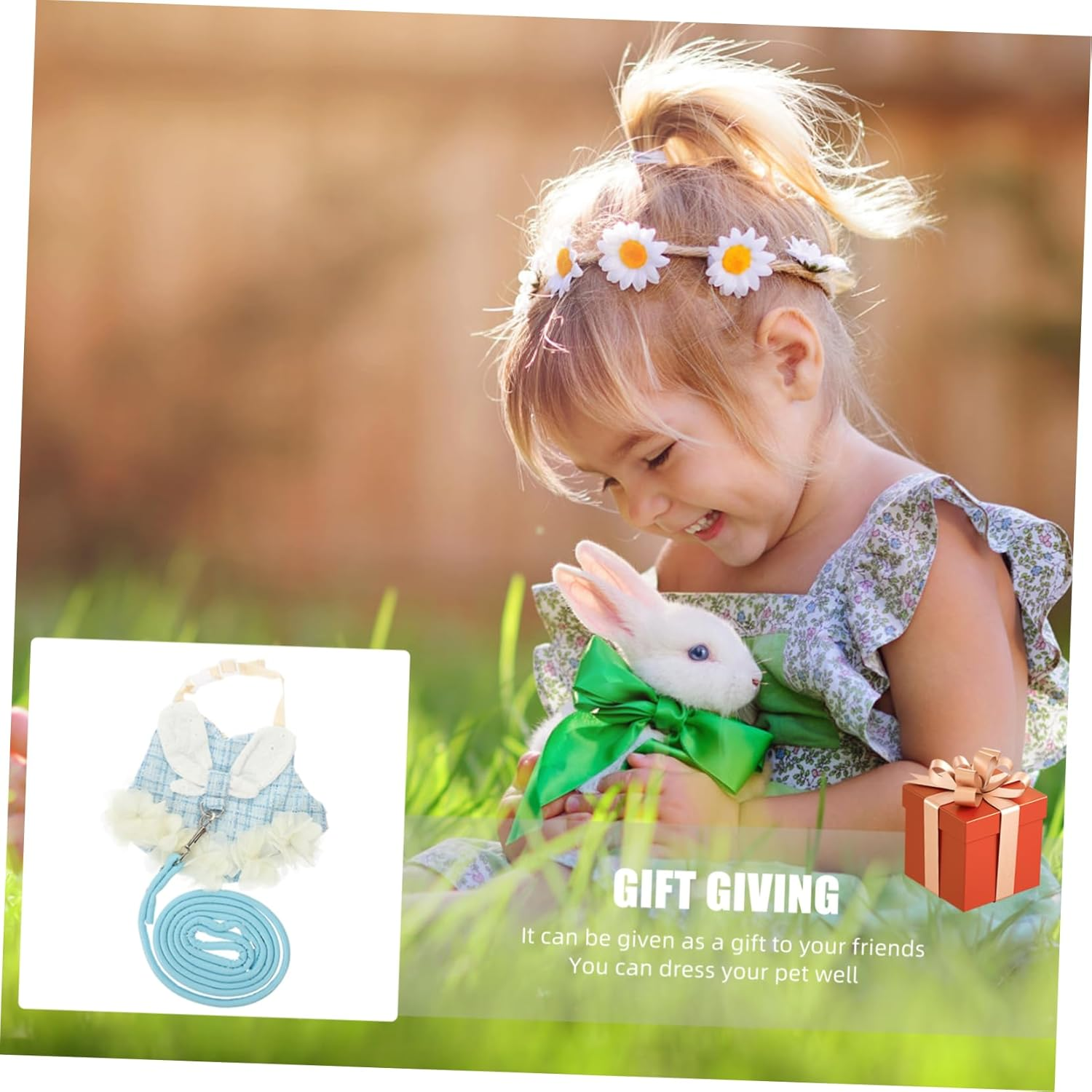 BESPORTBLE 1 Set Pet Rabbit Clothes Rabbit Harness with Leash Rabbit Costume ... - Picture 8 of 16