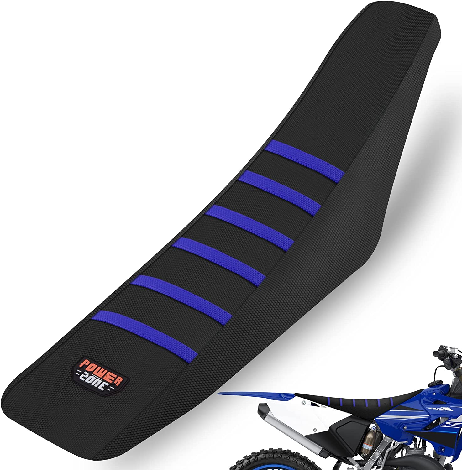 Universial Dirt Bike Seat Cover - Soft Ribbed Rubber Seat Covers for Motorcross Enduro Blue