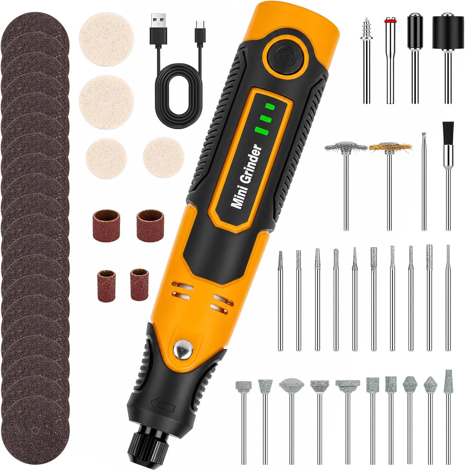 Mini Cordless Rotary Tool 3.6V, Power Rotary Tools for Resin 3D Prints with 58 Attachments – Compact Sanding, Polishing & Drilling Kit for Cured Resin Models, Etching, Engraving, DIY Crafts