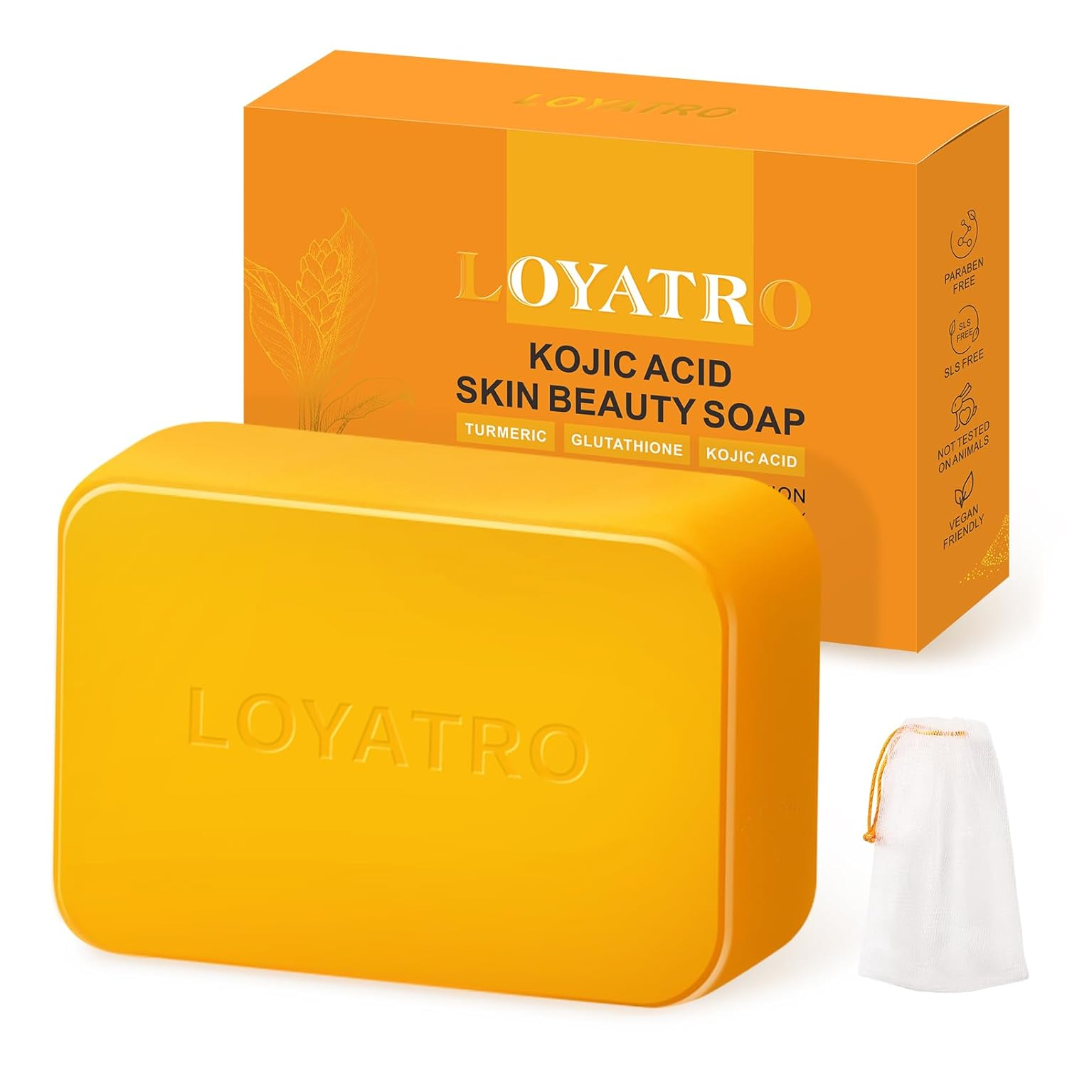 Jabón de ácido kójico y cúrcuma, para manchas oscuras, fórmula suave.