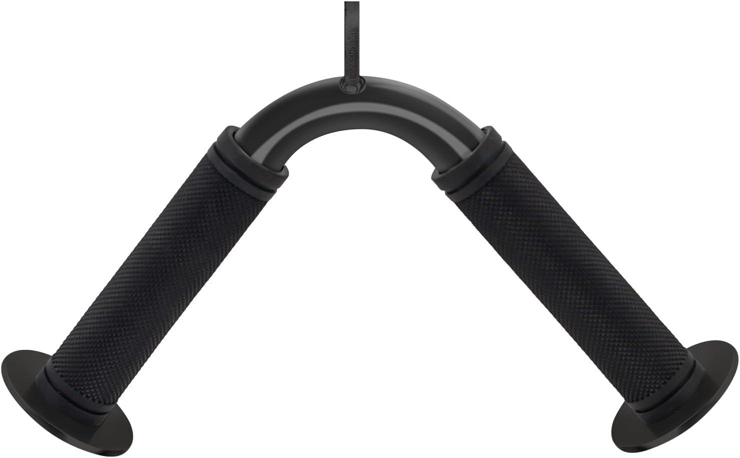 Tricep Press down Bar, V Bar Cable Attachment, Steel with Non-Slip Rubber Grip (Black)