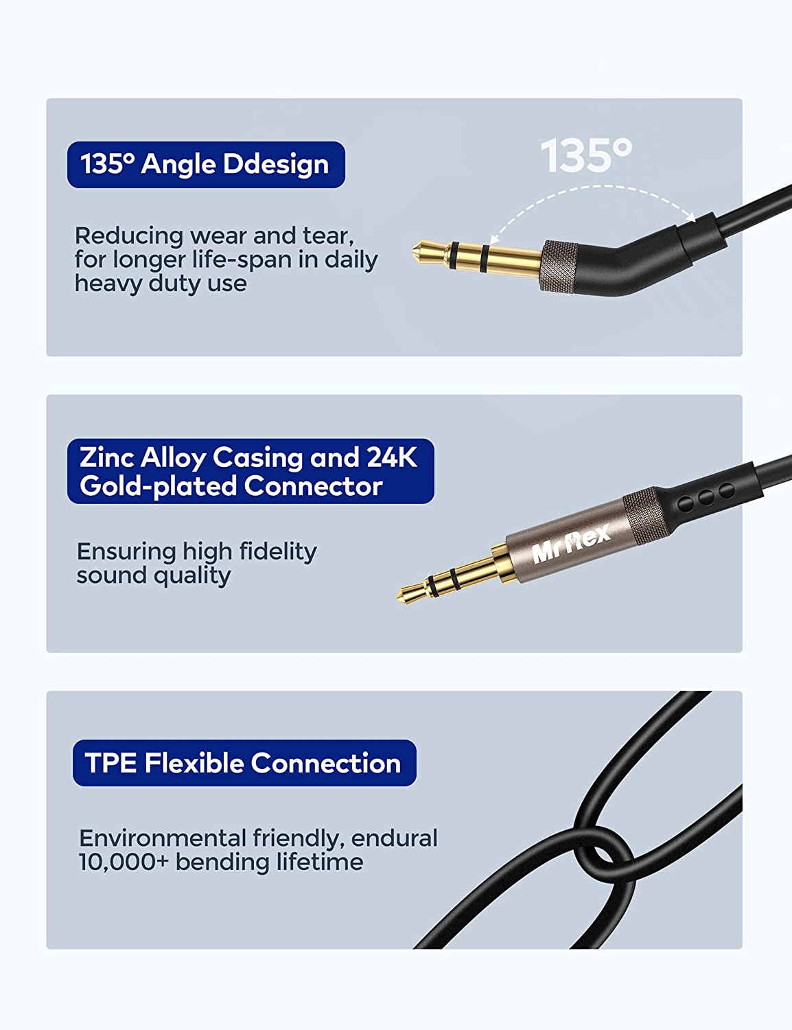 Mr Rex 3.5mm to 2.5mm Aux Cable Cord for Bose 700 QuietComfort QC35II QC35 QC... - Picture 4 of 14