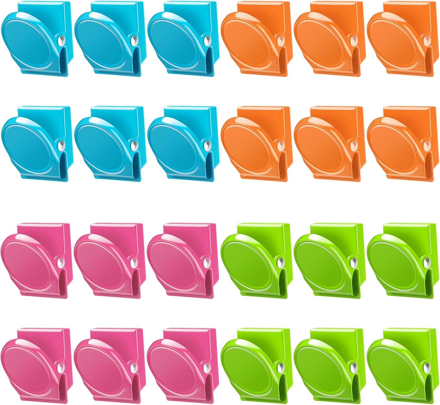 Magnetic Clips, 24 Pieces Magnetic Metal Chip Clips Fridge Magnets Refrigerator Whiteboard Locker Magnets Heavy Duty Clip Classroom Organization Teacher Must Haves School Supplies Accessories