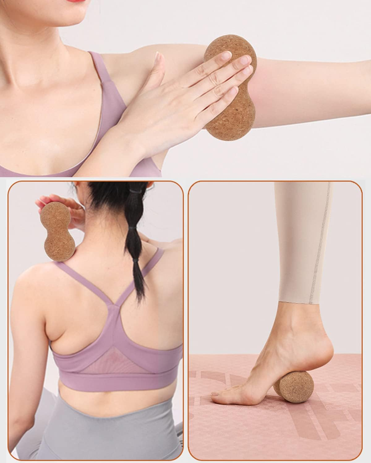 Cork Peanut Massage Ball, Peanut Double Lacrosse Massage Ball for Deep Tissue... - Picture 8 of 15