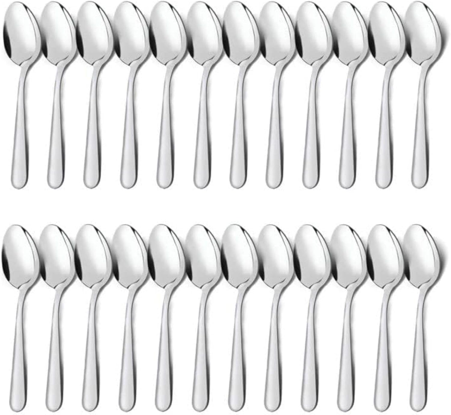 24-Piece Tea Spoons Set Silverware - 6.7 Inch Stainless Steel Spoon, Dessert, Table, Silverware Spoons Only for Home, Kitchen or Restaurant - Mirror Polished, Dishwasher Safe