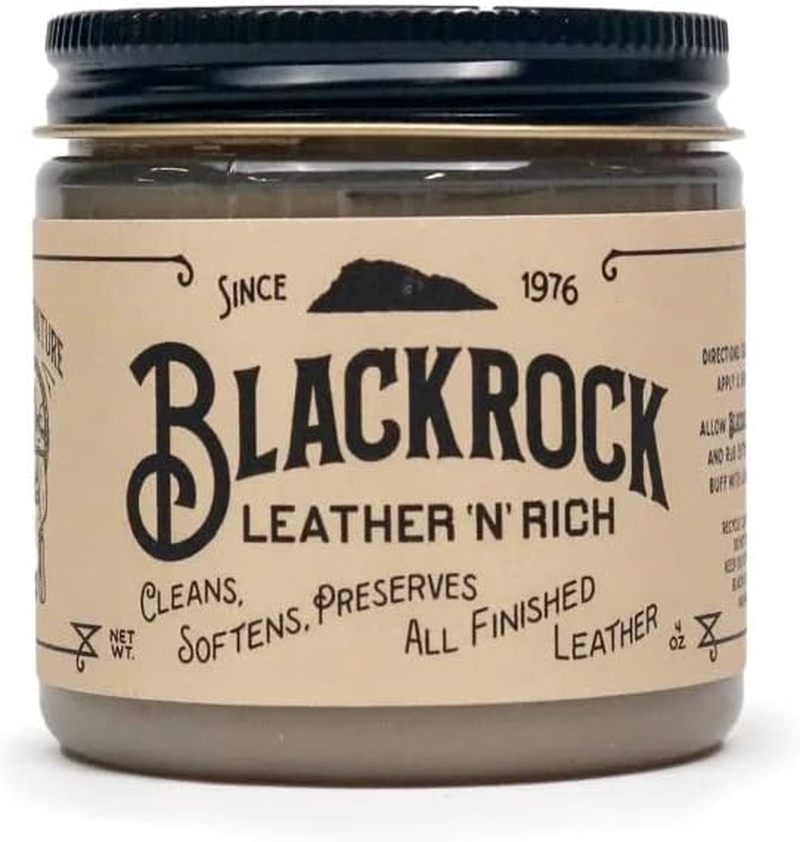 Blackrock LEATHER N RICH - Quality Leather Cleaner and Conditioner, Made in the USA since 1976 - Leather Care for Boots, Saddles, Car Interiors, Furniture, Horse Tack. Easy to Use.
