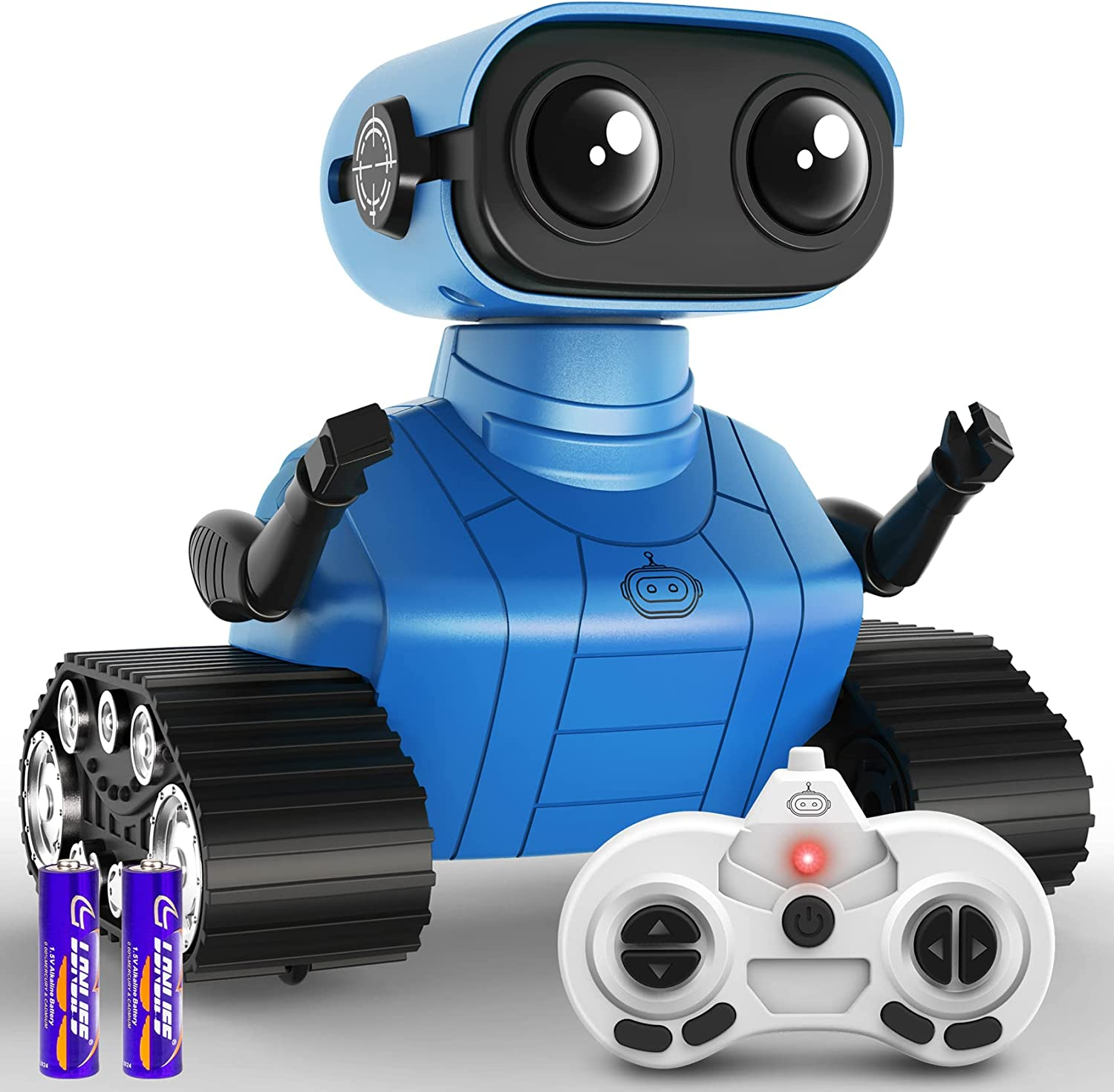 Robot Toys for Boys Girls, Rechargeable Remote Control Emo Robots with Auto-Demonstration, Flexible Head & Arms, Dance Moves, Music, Shining LED Eyes for 5+ Years Old Kids