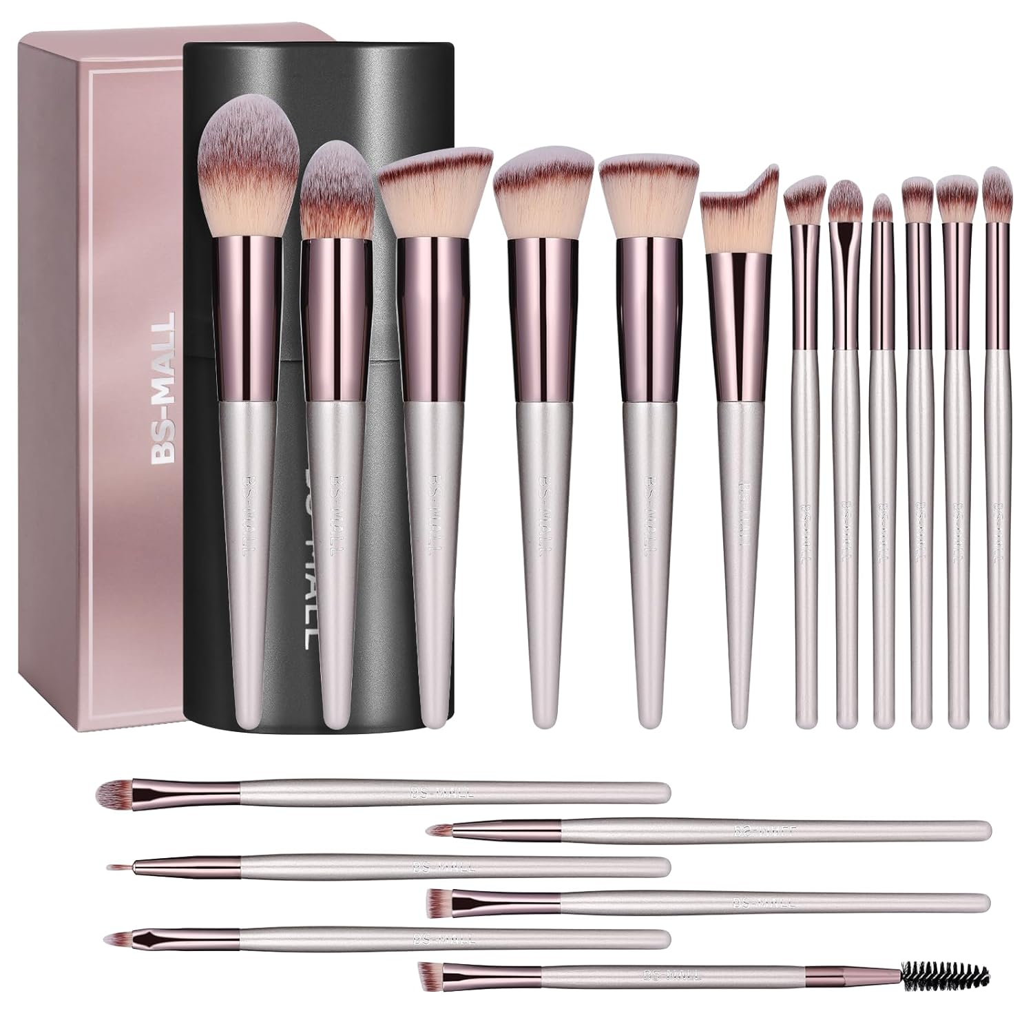 18Pcs Makeup Brush Set Black Case – Premium Synthetic