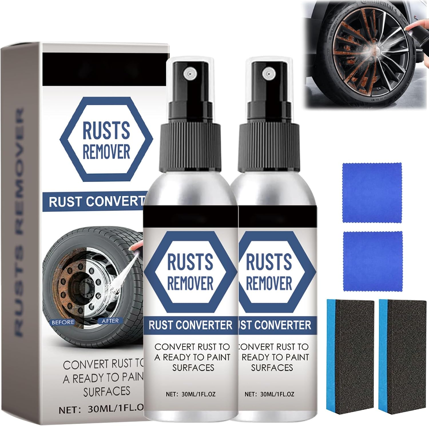 2PCS Nexa Rust Remover Spray, Rust Remover for Metal, Nexa 2.0 anti Rusts Iron Out Spray