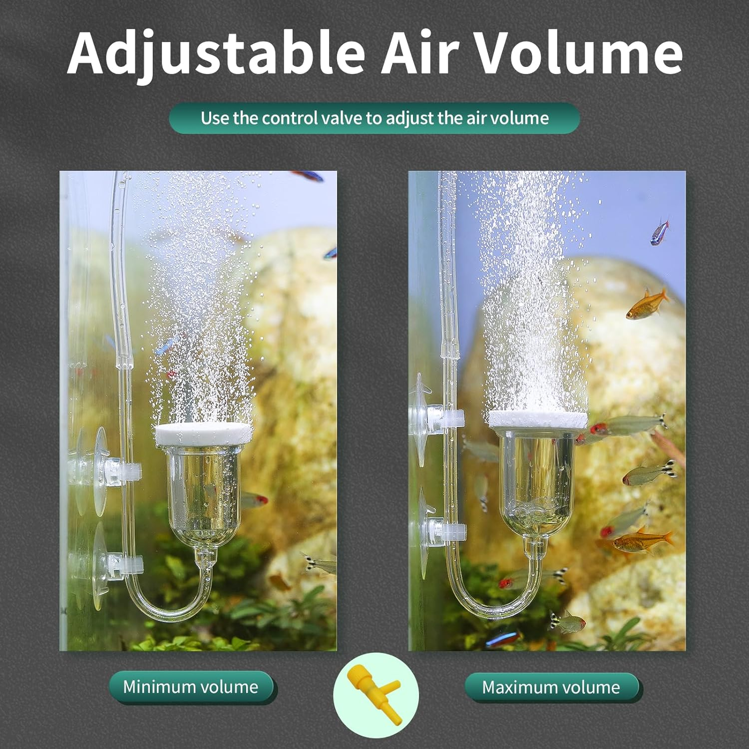 boxtech Aquarium Nano Air Stone, Fish Tank Air Stone Bubble Diffuser with Con... - Picture 3 of 14