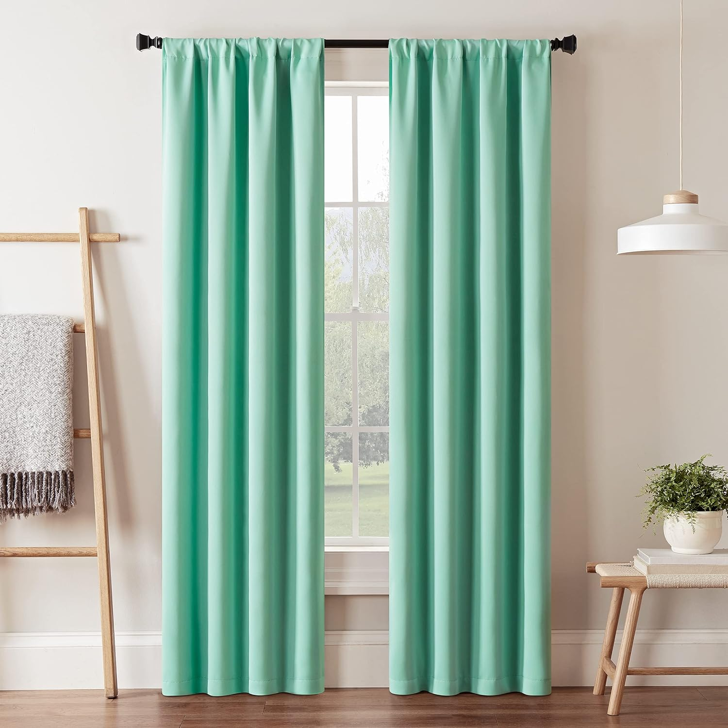 Room Darkening Curtain Thermal Insulated Rod Pocket Panel 37x63 Mint