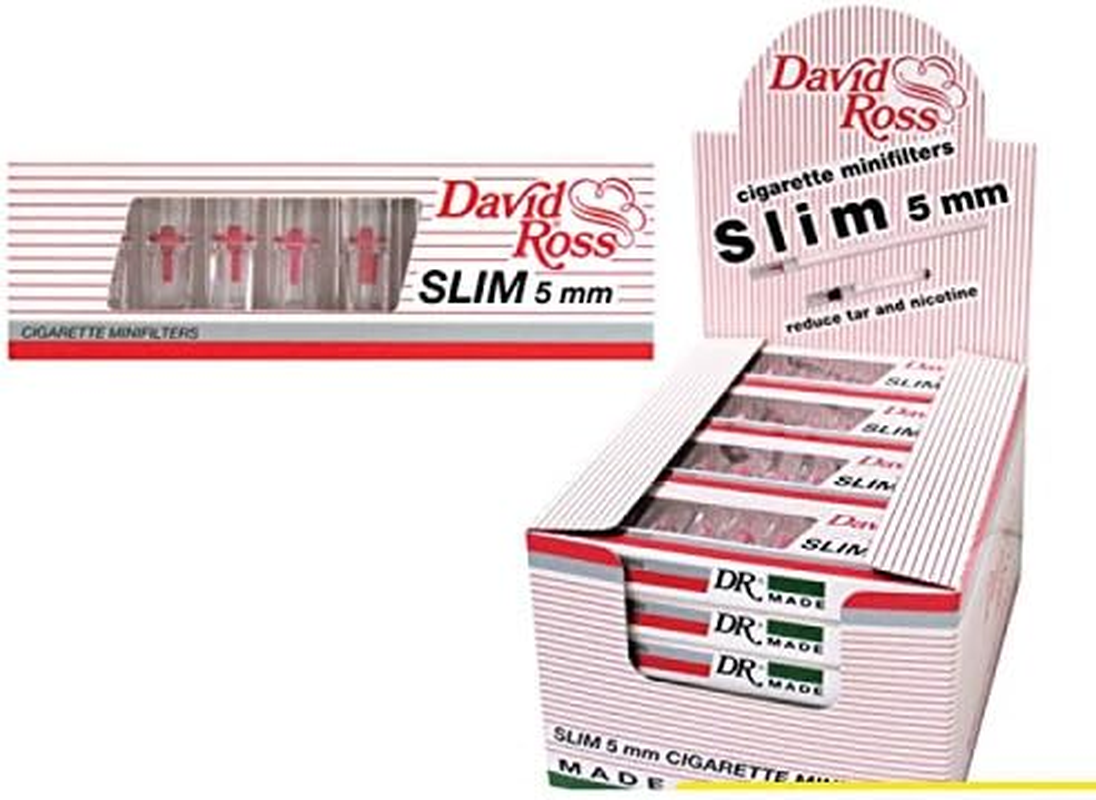 Full Box of 24 Packs, David Ross, Slim, 5 Mm, 10 Tar Filter, Each Pack, Extra Slim Tips, 5 Mm, Total 240 Filters
